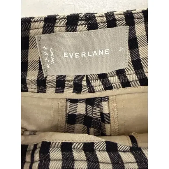 Everlane The Draper Pleated Pant In Buttersmooth Color Checkered Size 2S - Picture 8 of 14